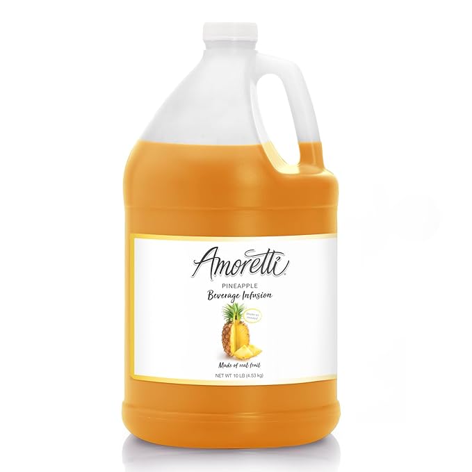 Amoretti - Pineapple Beverage Infusion - Drink Mix &amp Water Enhancer with Pump for Flavoring Cocktails Waters Teas and other Beverages Preservative Free