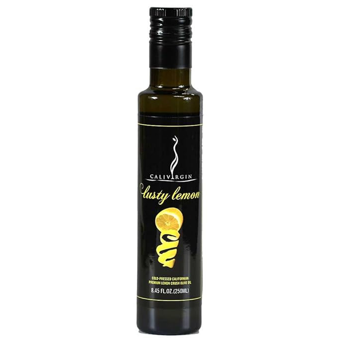 Calivirgin Lemon Olive Oil - Lemon Infused Extra Virgin Olive Oil - Cold Pressed Olive Oil - Lemon Flavored Olive Oil - No Preservatives - Gourmet Olive Oil from Organically Grown Olives - 250ml