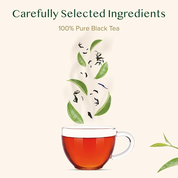 VAHDAM Exotic Darjeeling First Flush Tea Leaves (100 Black Tea Bags) High Caffeine Non GMO Gluten Free | Aromatic &amp Robust | Unblended First Flush Darjeeling Tea Bags | Resealable Ziplock Pouch