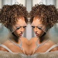 Hidden Strap 360 Water Wave 220% Density Honey Blonde Deep Curly Human Hair wig Ombre Deep Wave 4/27 Highlight Lace Front Wigs Pre Plucked Wet And Wavy Water Wave Wig for Women 18 Inch