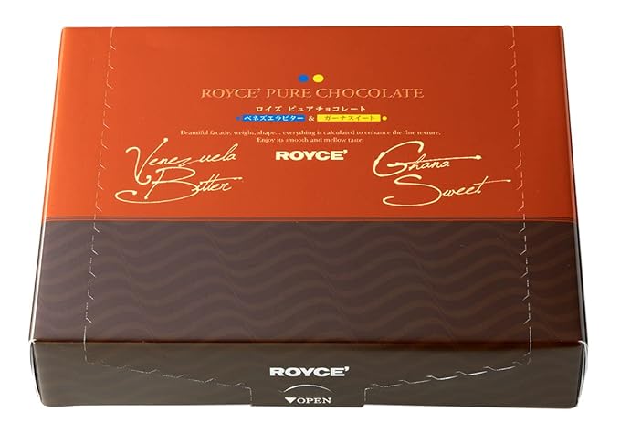 ROYCE' Pure Chocolate Venezuela Bitter &amp Ghana Sweet - Assortment of Bittersweet and Semi-sweet Dark Chocolates | Baking and Desserts | Japanese Chocolate from Hokkaido (40 Pieces of Chocolate)
