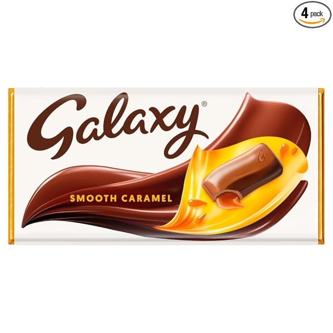 Galaxy Caramel Chocolate Block - 135g - Pack of 4 (135g x 4)