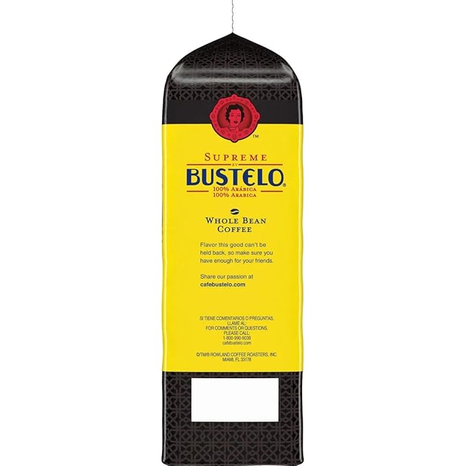Supreme Bustelo Espresso Style Whole Bean Coffee Dark Roast 32 oz. Each (SMU01800)