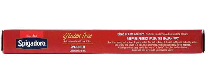 Spigadoro Spaghetti Gluten-Free Italian Pasta | 340 Gram | 12 Ounce | Pack of 9