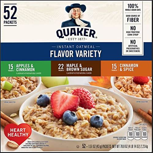 Quaker Instant Oatmeal Variety Pack 52 Pk./1.51 Ounce . 78.8 Ounce