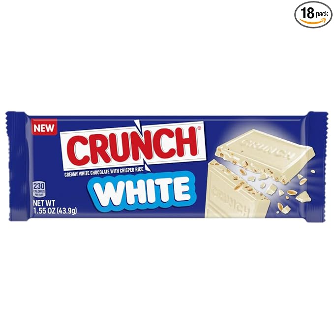 CRUNCH White Chocolate Bar With Crisped Rice 4 Piece Share Pack 2.7 oz Creamy White Chocolate (18 count)