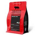 Equator Coffees Mocha Java Blend Organic Whole Bean Coffee Medium Dark Roast Fresh Roasted Dark Chocolate &amp Berry Flavor Notes Sustainable and Fair Trade Certified 10.5 oz Bag