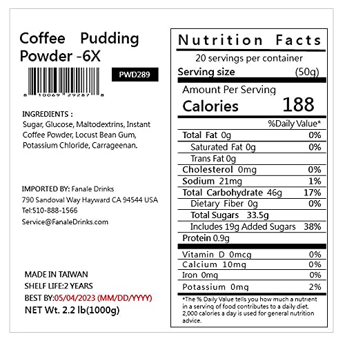 Fanale Premium Coffee Bubble Tea Flavoring Powder | Perfect for Baking Smoothies Desserts and Drinks | Instant Flavoring Powder for Boba Milk Tea - 2.2 Pounds (Pack of 1)
