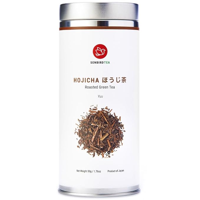 Senbird Premium Hojicha - Japanese Roasted Green Tea - From Shizuoka Japan - Loose Tea In Airtight Tea Tin (1.76oz/50g)