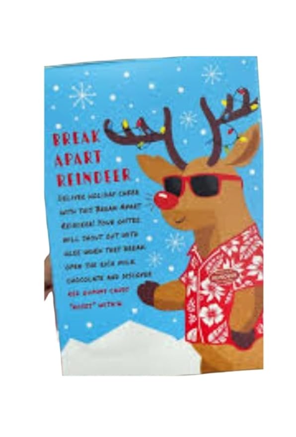 Break Apart Bunny Easter Chocolate Bunnies(milk chocolate bunny filled with carrot-shaped gummy candies 2.47oz (2 Pack Reindeer)