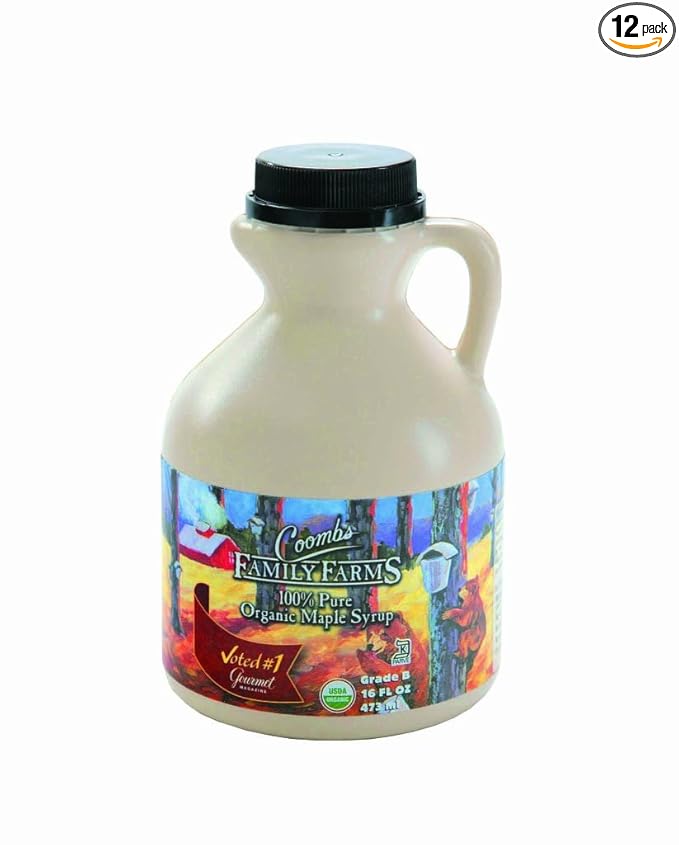 Coombs Family Farms Organic Grade B Maple Syrup 16-ounce Jugs (Case of 12)