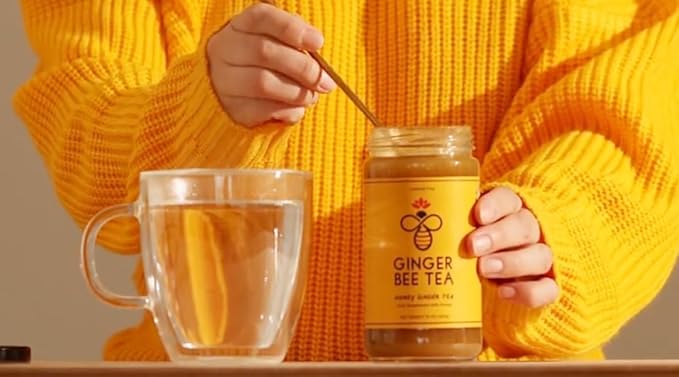 Ginger Bee Honey Tea Concentrate – Real Honey &amp Ginger Korean style Tea with Lemon | 19 Servings | Naturally Sweet No Refined Sugar | Immune Support Throat &amp Digestive Comfort | Hot or Iced