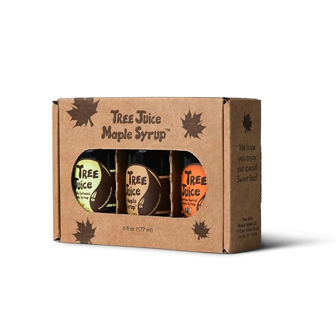 Tree Juice Maple Syrup Gift Box | Gift for Birthdays Corporate Holidays and more | 3-2 ounce bottles