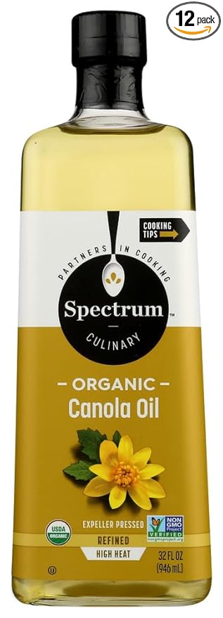 Spectrum Culinary Organic Canola Oil Refined 32 oz (Pack of 12)