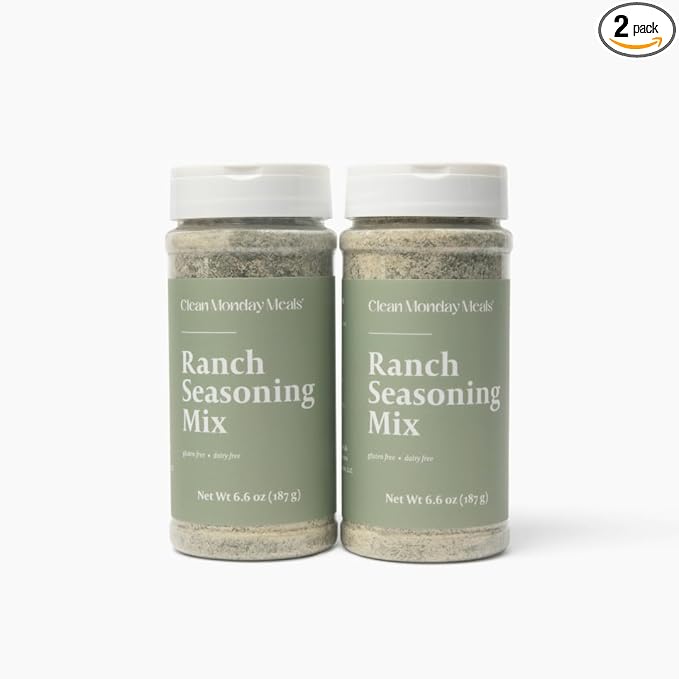 Clean Monday Meals Ranch Seasoning Mix | Gluten Free Dairy Free No Artificial Additives | All-Purpose Ranch Powder for Dips Dressings Veggies &amp Meal Prep | 2-Pack 11 oz