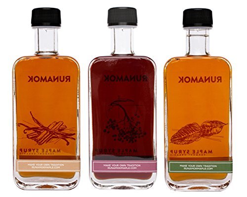 Runamok Maple Syrup Gift Box - 3-250ml Bottles of Infused Maple Syrups - Certified Organic by Vermont Organic Farmers