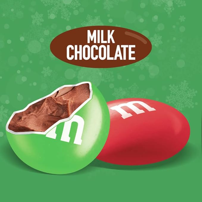 M&ampM'S Christmas Stocking Stuffer Milk Chocolate Candy 3 oz Candy Cane Tube Pack of 12