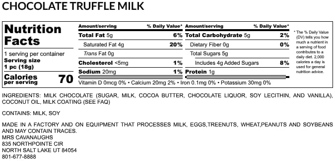 Mrs. Cavanaugh's 3 lb Chocolate Truffle Mixed (Milk 65% &amp Dark 35%) Chocolate