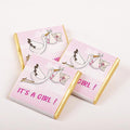 Set of 50 It's a boy-girl Baby Chocolates Perfect for Celebrations Gender Reveals and Special OccasionsBaby Shower Gifts. (Girl - Stork)
