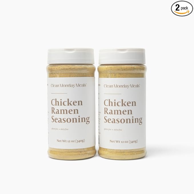 Clean Monday Meals Chicken Ramen Seasoning Mix – Gluten Free Dairy Free Soy Free &amp Non-GMO – Flavor Booster for Noodles Broths Stir-Fries &amp Meal Prep – Two-Pack 23.4 oz Total