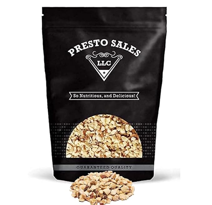 Almonds Fresh and Delicious Small chopped Raw Perfectly Natural Quality Fresh Ideal snack for Adults and Kids packaged in resealable 5 lbs. (80 oz.) pouch bag by Presto Sales LLC