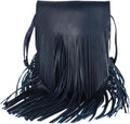 Spaghetti Western Swc429Blu Messenger Vintage Handmade Drum Dyed Genuine European Cowhide Leather Women Bag Western Handbag Purse