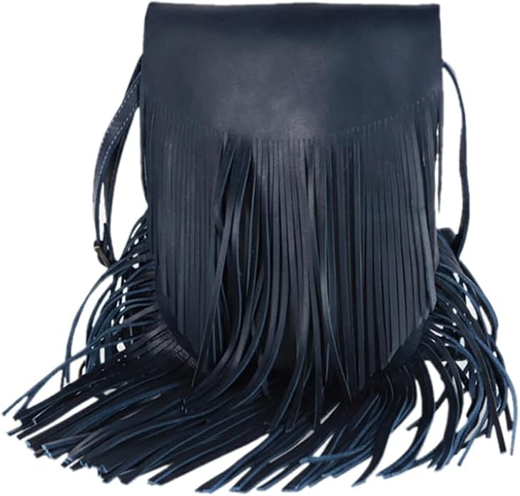 Spaghetti Western Swc429Blu Messenger Vintage Handmade Drum Dyed Genuine European Cowhide Leather Women Bag Western Handbag Purse