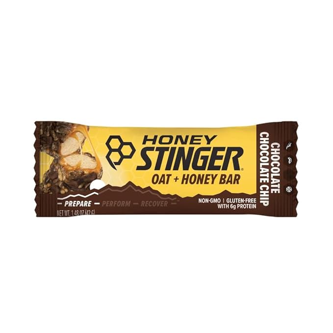 Honey Stinger Oat + Honey Bar Chocolate Chocolate Chip Energy Packed Food to Prepare for Exercise Endurance &amp Performance Sports Nutrition Snack Pre-Workout Protein Gluten Free 12 Pack