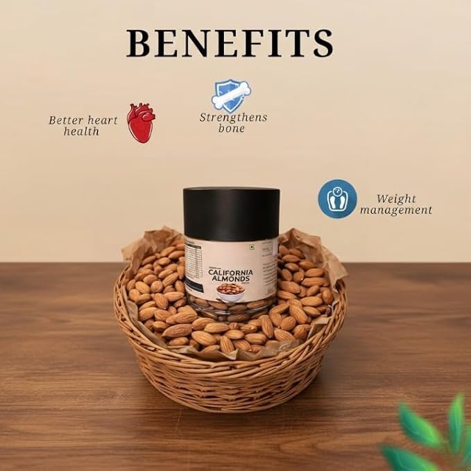 California Almonds 100gm |Badam Giri | High in Fiber &amp Boost Immunity | Real Nuts | Whole Natural Dry Fuits