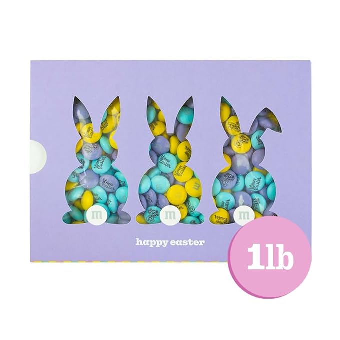 M&ampM'S WORLD Easter Milk Chocolate Candy Box Festive Spring Themed Treats in Easter theme gift box Perfect for Egg Hunts Basket Fillers Party Favors and Seasonal Snacking