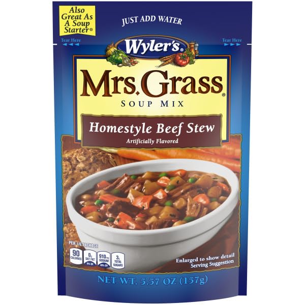 Mrs. Grass Extra Noodles &amp Homestyle Beef Stew Soup Mix (Variety Pack)