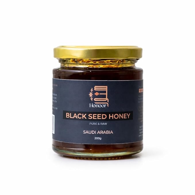 Honoor Premium Honey Bundle – Royal Sidr Honey 200g + Black Seed Honey 200g | Raw Unpasteurized Natural &amp Unfiltered