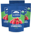Thousand Lakes Freeze Dried Fruit - ORGANIC Strawberries 4-pack 1.1 ounces (4.4 ounces total) | No Sugar Added | 100% Sliced Organic Strawberries