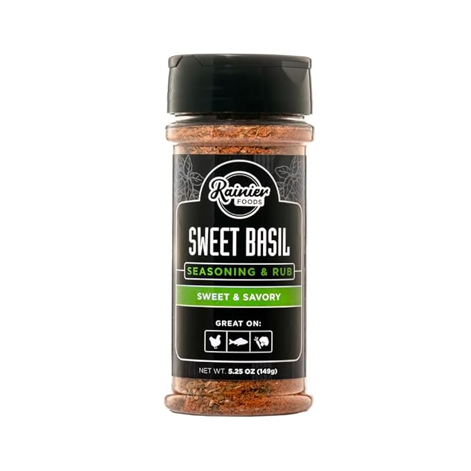 Sweet Basil Seasoning &amp Rub - Rainier Foods 5.75oz (2 Pack)