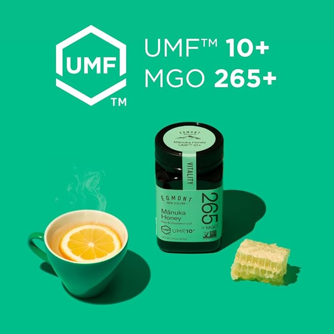 Egmont Honey Manuka Honey MGO 265+ UMF 10+ 500g | NON-GMO Kosher Recycled plastic jar Traceable 100% Pure &amp Raw Authentic New Zealand Honey