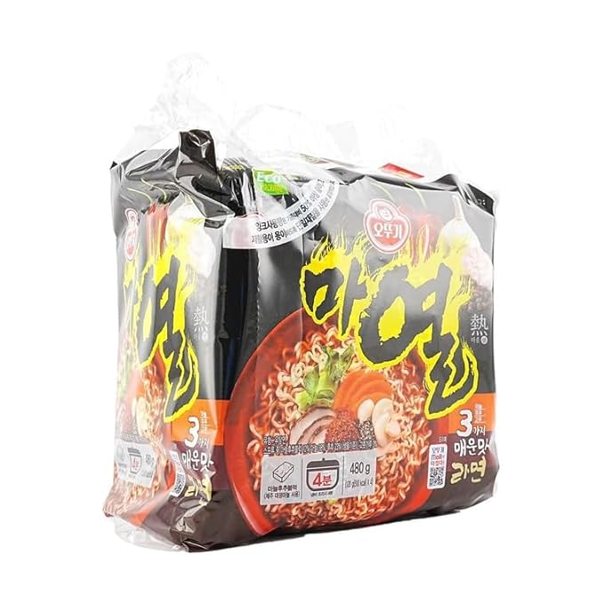 OTTOGI MAYEUL Ramen 8 Pack of Super Spicy Bold Garlic flavor Korean Instant Noodle Bold Savory Broth Soup (4.23oz x 8)