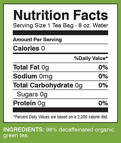 Davidson's Organics Decaffeinated Green 25-count Tea Bags Pack of 6