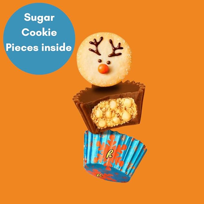 CandyKrave Resees Sugar Cookie Milk Chocolate Candy- (2lb 55 Pieces) Bulk Snack Size Resees Easter Chocolate candy - Individually wrapped PeanutButter candy for Easter Bithday Party &amp Other Ocass