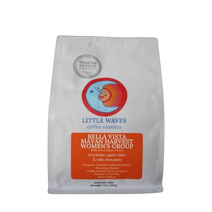 Mexico Bella Vista Mayan Harvest - Roasted by Little Waves Coffee - Whole Bean Coffee - 12 Ounce Bag