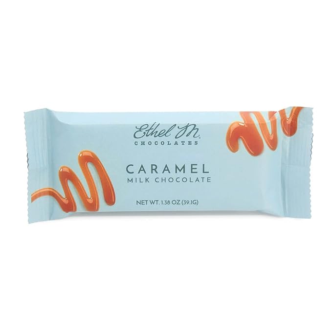 Ethel M Chocolates Premium Milk Chocolate Caramel Filled Bars Individually Wrapped Chocolate Candy Bars for Gifting Holidays &amp Everyday Indulgence (8 Pieces)