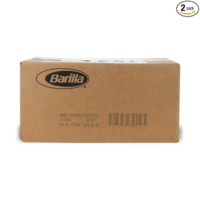 Barilla Large Conchiglie Rigati Pasta Shell 10 Pound -- 2 per case.