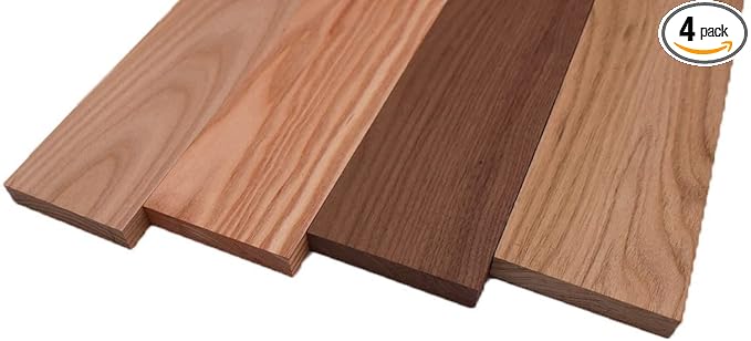 Domestic Exotic Variety Pack - Grey Elm Coffee Nut Walnut Butternut - 3/4 x 4 (4 Pcs) (3/4 x 4 x 18)