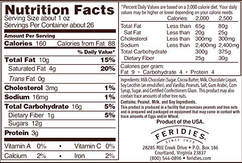 FERIDIES Chocolatey Covered Virginia Peanuts 26oz