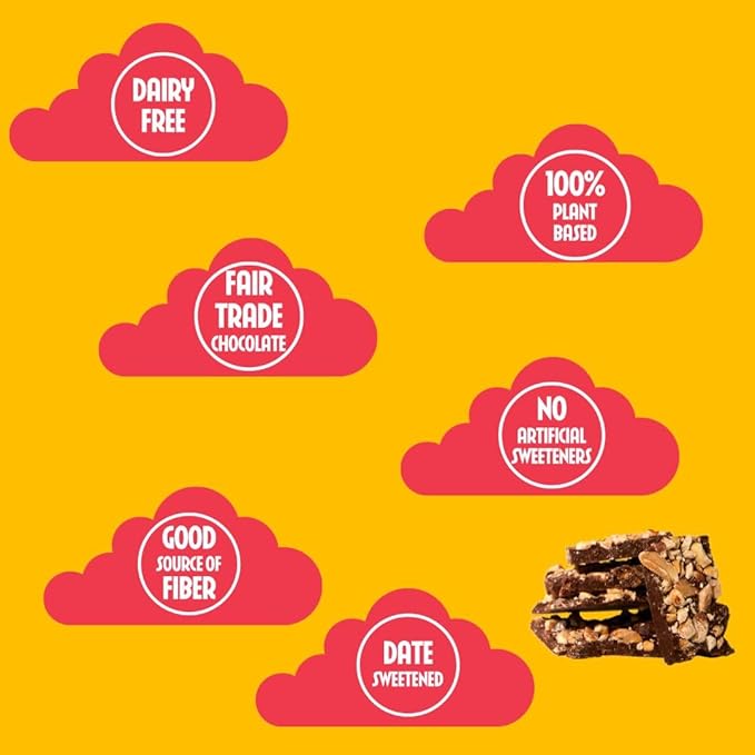 Joydays Chocolate Date Bark Variety Pack – Almond Peanut &amp Pumpkin Pecan Spice | Vegan Dark Chocolate Bark with Medjool Dates Roasted Nuts &amp Sea Salt | High Fiber Healthy Snack No added sug