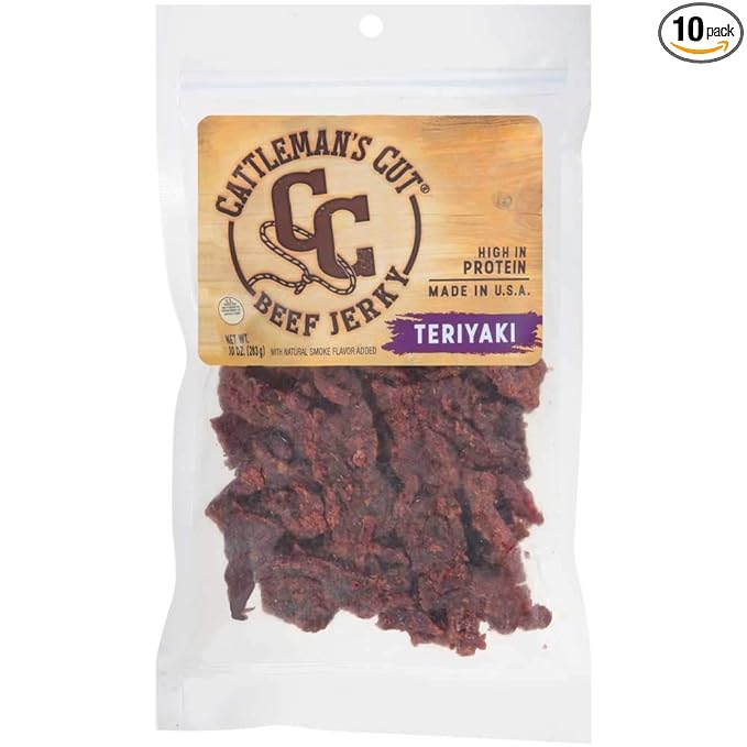 Lowreys Cattlemans Cut Teriyaki Beef Jerky 10 Ounce -- 10 per case.