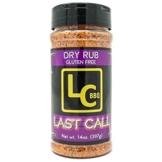 LC BBQ Last Call Competition Beef and Chicken Rub – 14oz Shaker | Premium Sweet Black Pepper BBQ Seasoning | Award-Winning Finishing Rub for Brisket Poultry &amp Pork | Gluten-Free Pitmaster Blend
