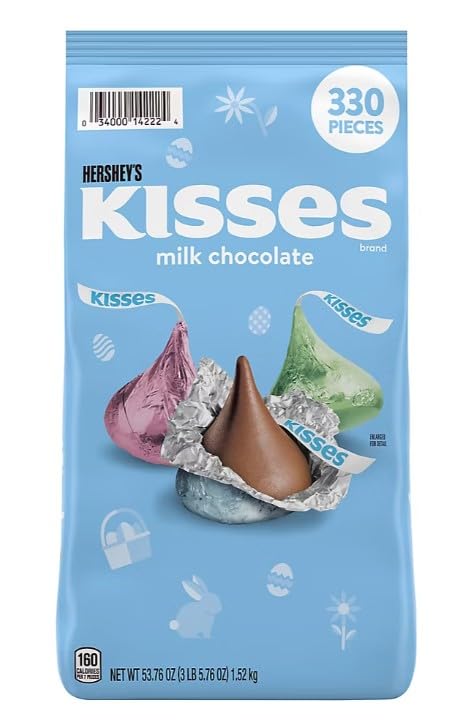 Hershey Kisses Milk Chocolate Easter Candy Bulk Bag 330 ct (Pack of 2)