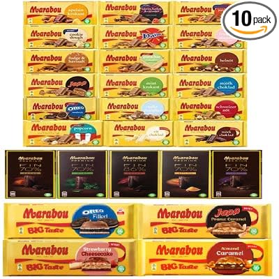 Marabou Chocolate (Pack of 10) - Pick Any 10 bars from 26 Flavors65 ounces