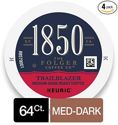 1850 Trailblazer Medium-Dark Roast Coffee 64 Count K Cups for Keurig Brewers
