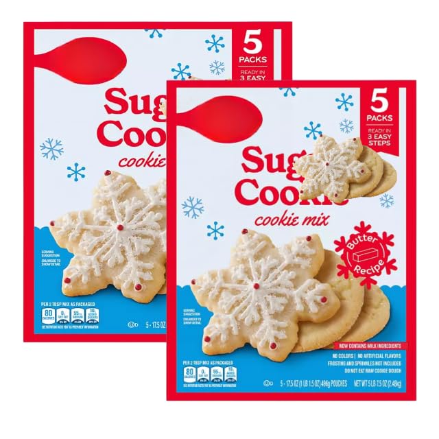Sugar Cookie Mix 5 Pack 17.5 oz Each Makes 110 Cookies Baking Mix (2 Pack)